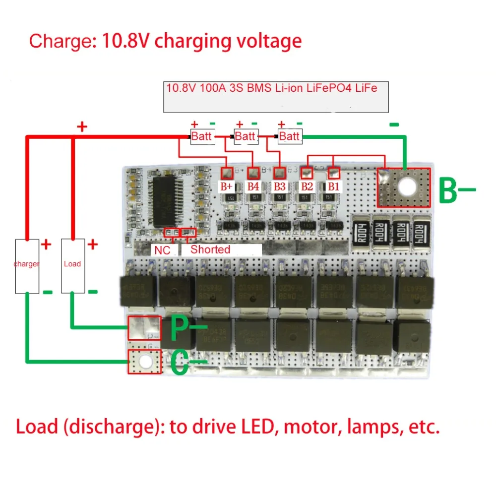 3S 100A 10,8 V BMS LiFePO4 Защитная печатная плата модуль PCB PCM BMS 3S 18650 Lipo литиевая батарея литий-ионный срок службы зарядное устройство