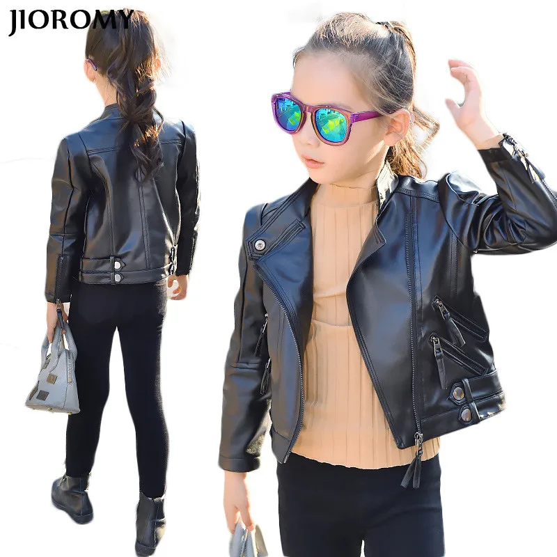 JIOROMY Girls Leather Coat 2019 Jacket PU Jackets Children Outwear for Large Boys Clothing Coats Costume | Детская одежда и обувь