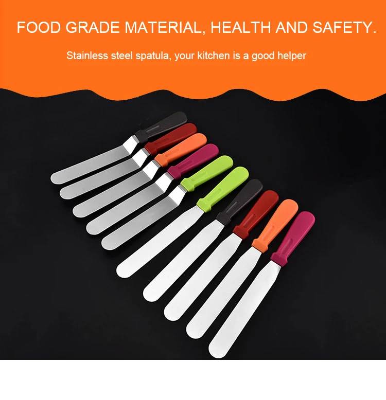 8 в шпатель из нержавеющей стали, для украшения торта, крем, масло, прямой изогнутый шпатель, посуда для выпечки, инструменты DIY, кремообразный скребок, SP-06