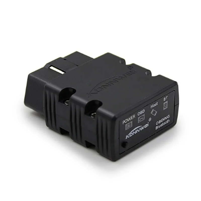 Black KONNWEI KW902 Bluetooth ELM327 V1.5 PIC18F25K80 ЧИП, OBDII считыватель ошибок ELM 327 диагностический сканер, работает с Android PC 16Pin - Цвет: Black