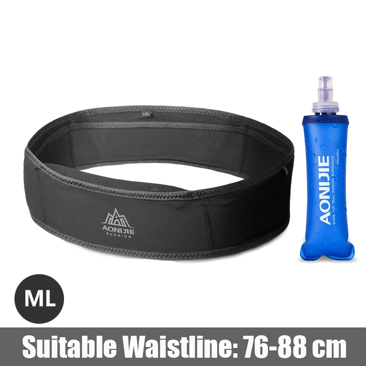 Black ML 250ml AONIJIE для мужчин и женщин тонкий пояс для бега для спорта на открытом воздухе беговые гонки марафон Пешие прогулки фитнес Деньги поясная сумка Мобильная Сумка - Цвет: Black ML 250ml