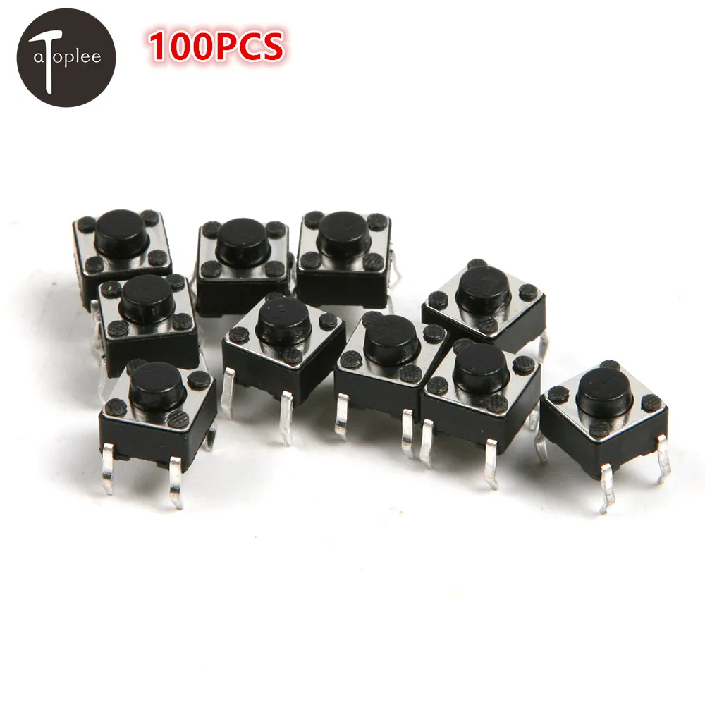 100 шт. DC12V/0.1A мини микро тактовый сенсорный переключатель 6*6*5 мм Тактильный