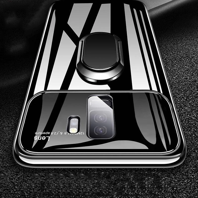 Чехол-держатель для Samsung Galaxy S8, S9 Plus, Note 8, 9, магнитное кольцо, зеркальное покрытие, Жесткий ПК, задняя крышка для Samsung S8, S9, Note 8, 9, чехол, Funda