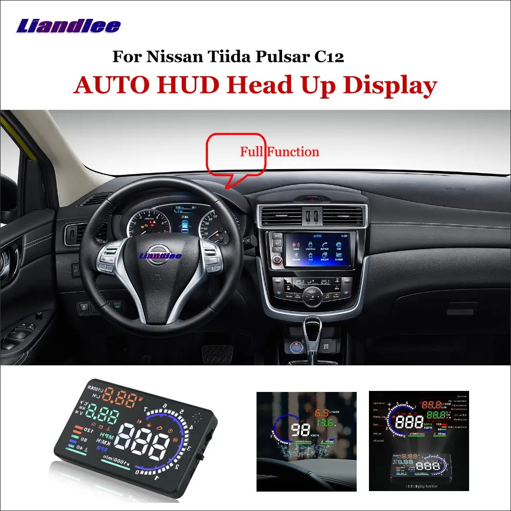 Дисплей на лобовое стекло автомобиля Liandlee HUD для Nissan Tiida Pulsar C12 2011 2018 динамический