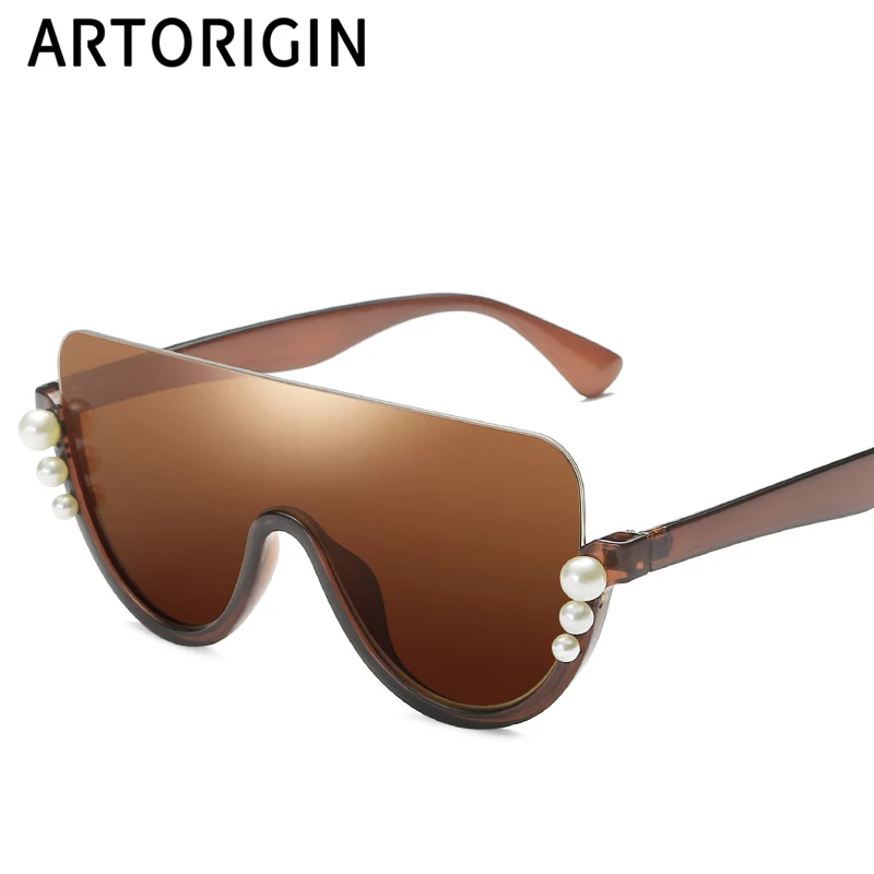 Vintage Women Sunglasses Brand Designer One Lens Half Frame Mirror Female Shades Pearl Sun Glasses Oculos | Аксессуары для одежды