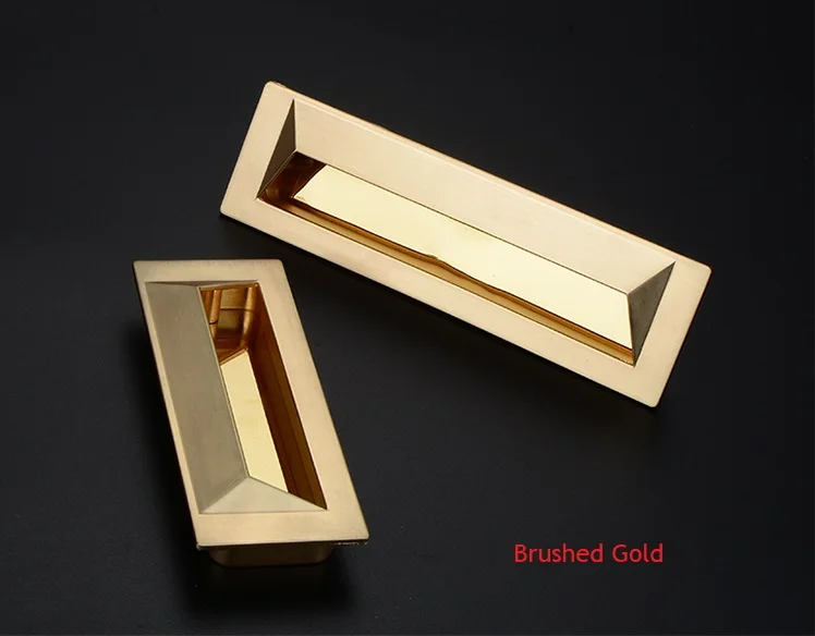 Brushed Gold 2 шт./лот цинковый утопленный палец ручка Futniture шкаф щетка для раздвижных дверей золото никель матовый черный - Цвет: Brushed Gold