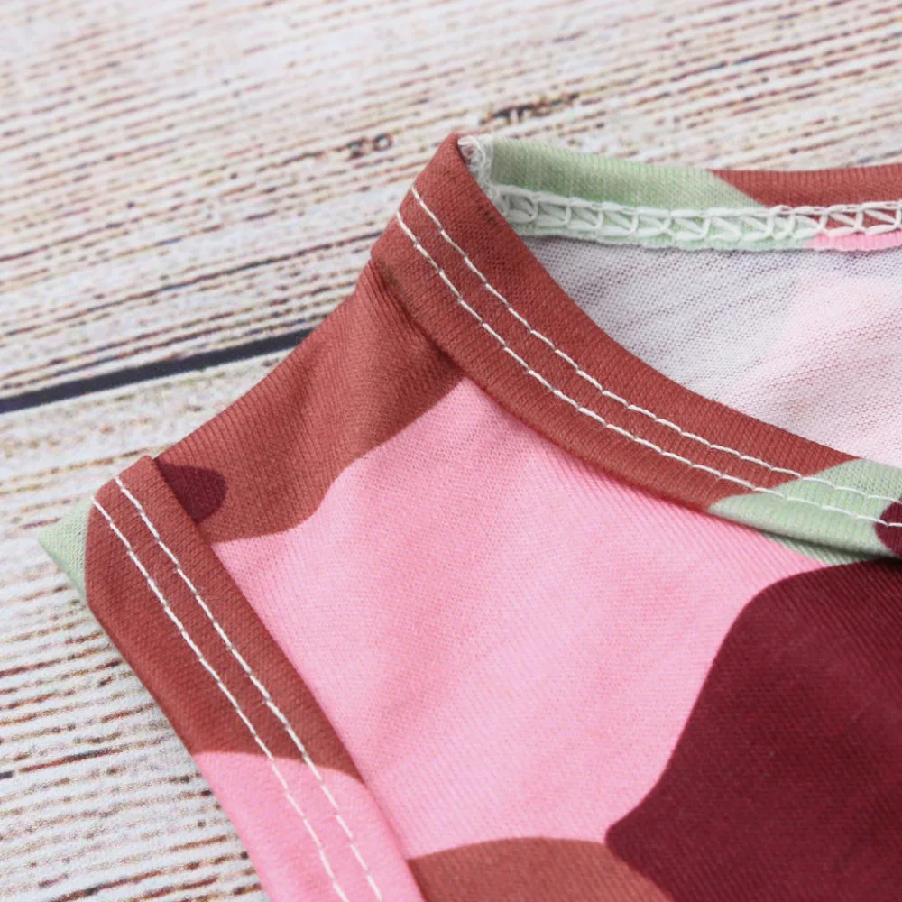 Модный комбинезон с камуфляжным принтом для маленьких девочек Boho Одежда