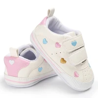 kids pu material fashion toddler soft bottom shoes star pattern baby girl cute lace up sports shoes 0 18m first walker