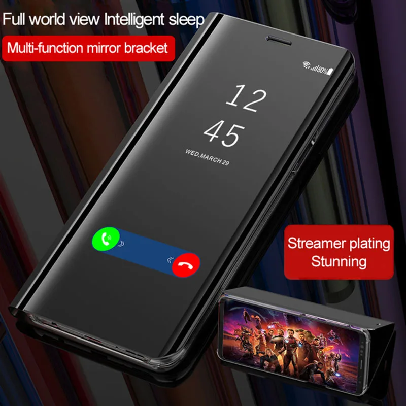 Оригинальный Clear View умный зеркальный кожаный чехол с откидной крышкой-подставкой