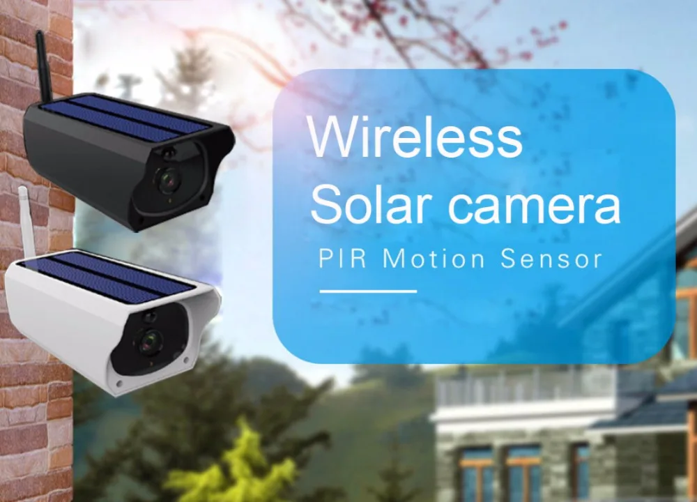 P2P wifi IR vision IP камеры 2MP Солнечная энергия Водонепроницаемая bullet sd карта локальное