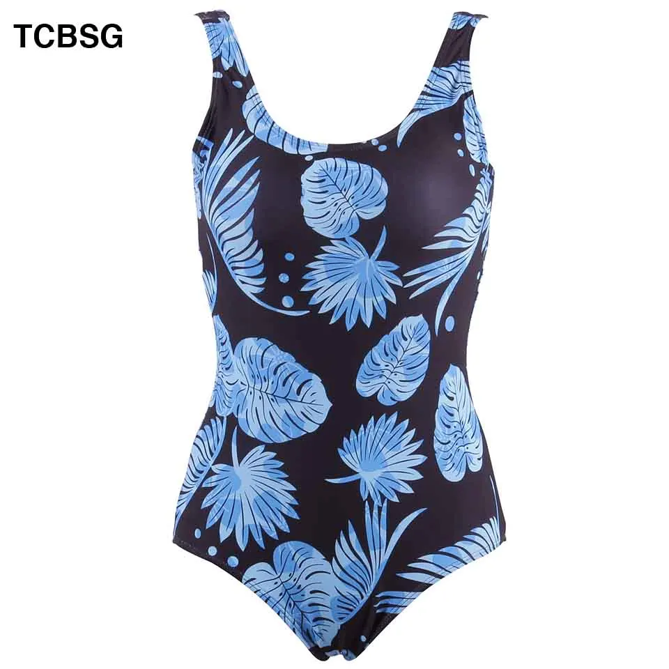 TCBSG Цельный купальник сексуальный женский с принтом боди бандажный вырезами для