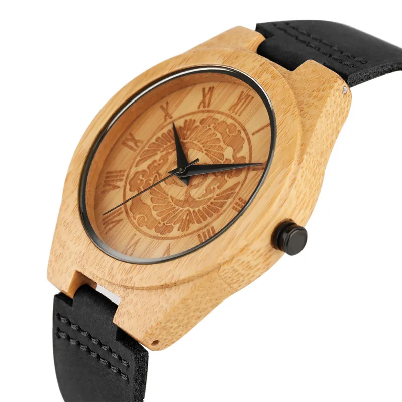 Уникальные деревянные часы Классические наручные в восточном стиле с