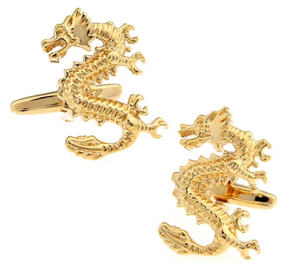 Запонки iGame с животными для мужчин запонки из меди золотым Драконом по заводской