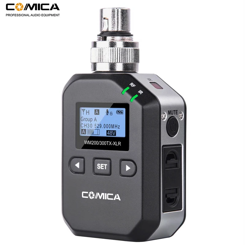 

Comica UHF 96-Channels Wireless Plug-on XLR Transmitter for CVM-WM300/CVM-WM200 Wireless Lavalier Lapel Microphone System