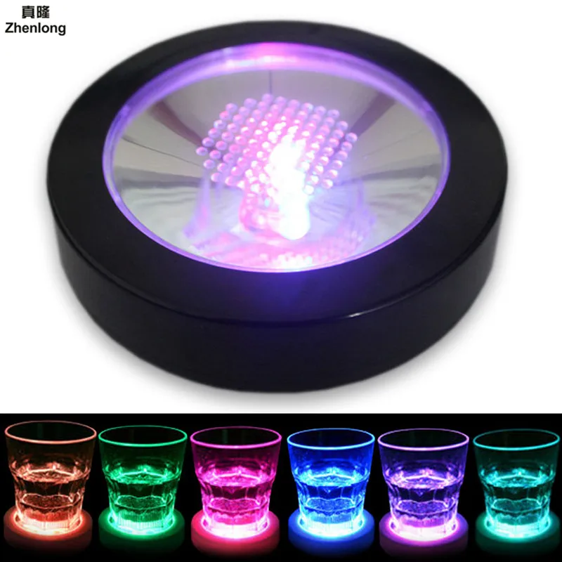 Одежда высшего качества LED Coaster мигающая лампа бутылка чашка коврик Цвет меняется