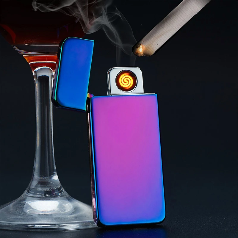Зажигалка с USB-зарядкой маленькая перезаряжаемая зажигалка ветрозащитная для