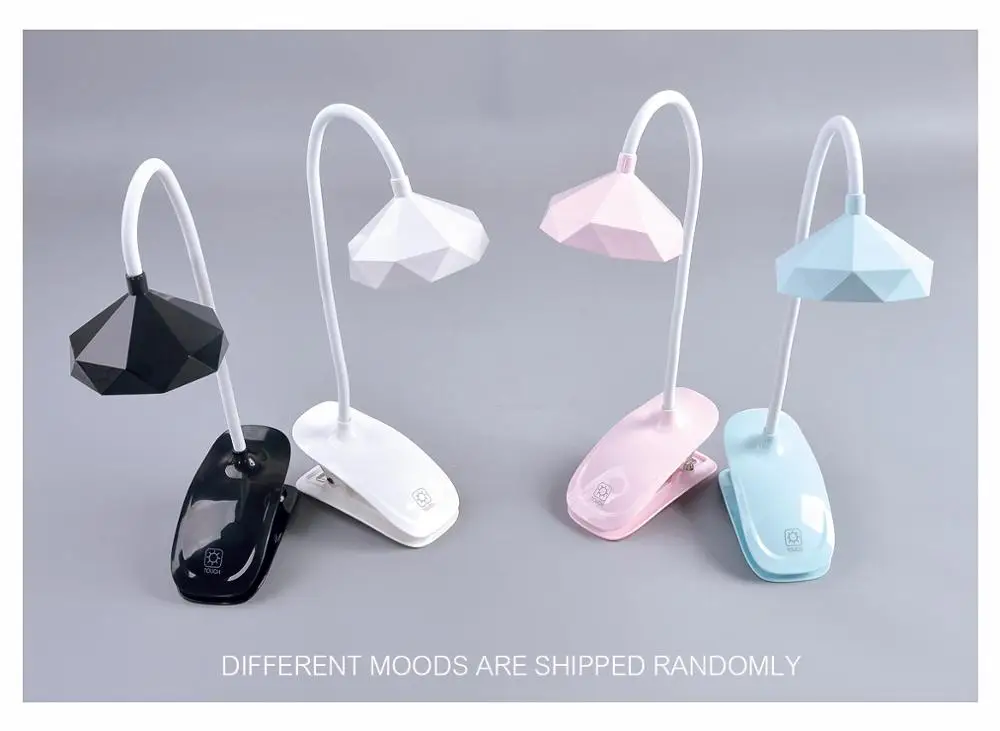 Candy Colors Random Woodpow креативные зажимы светодиодный настольный светильник 3 уровня яркости USB перезаряжаемая защита глаз настольная лампа для чтения книг 4 цвета - Испускаемый цвет: Candy Colors Random