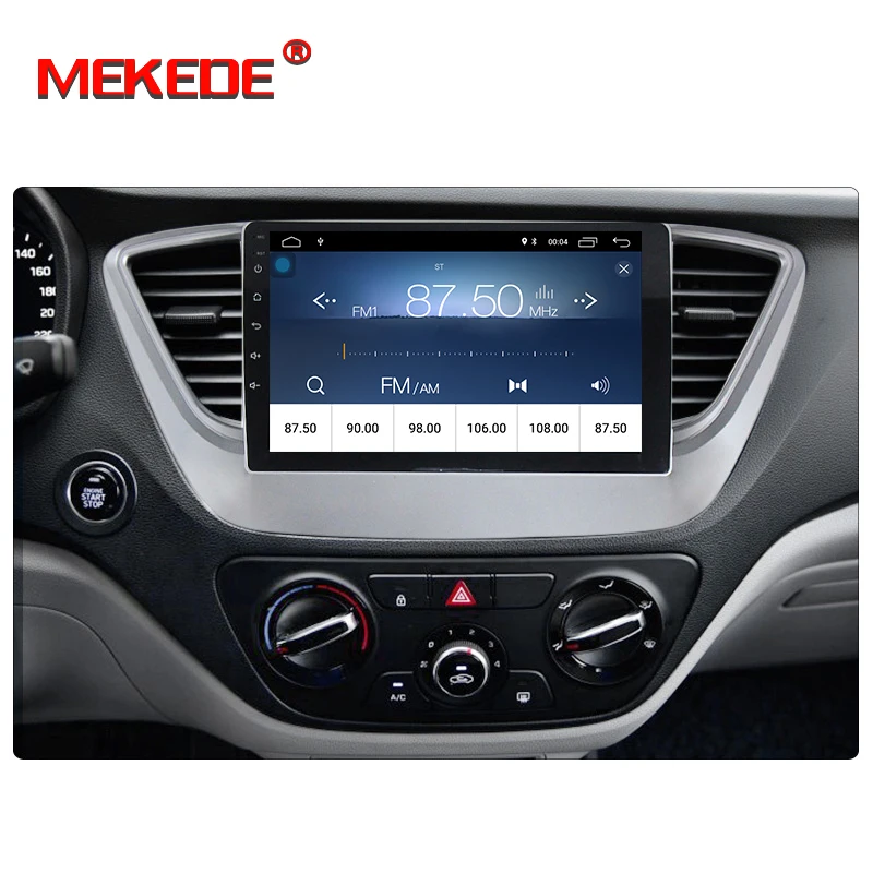 MEKEDE HD 1024x600 автомобильный Радио Мультимедиа Видео плеер навигация gps Android для hyundai solaris no dvd 2 din verna