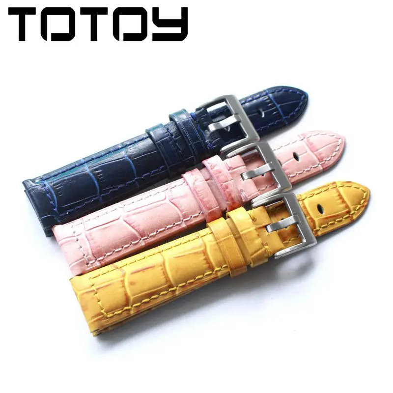 TOTOY ручной работы из крокодиловой кожи Ремешки для наручных часов 26 мм большая кость из крокодиловой кожи Ремешки для наручных часов, винтажные для PAM мужской ремень