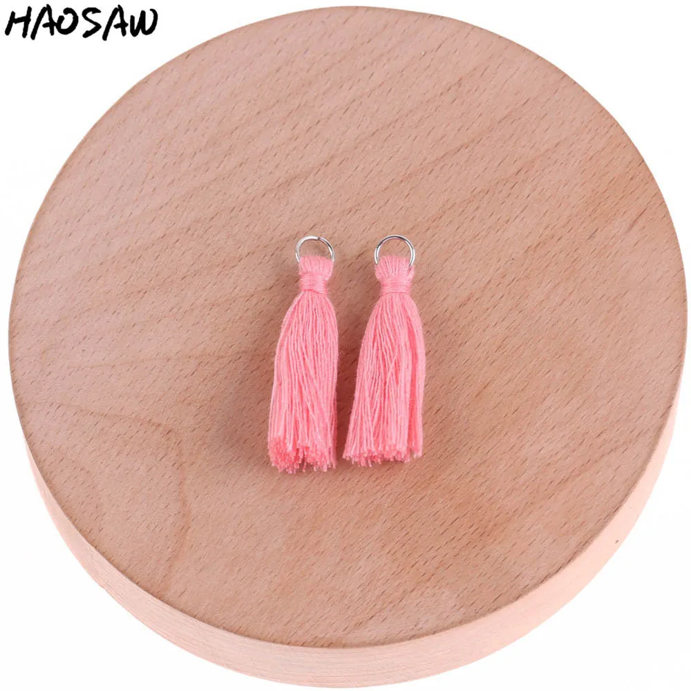 

30MM 10Pcs/Lot Cotton Tassels With Rhodium Ring Tassels For DIY Handmade Jewelry Findings/Embellishments/Accessories Design