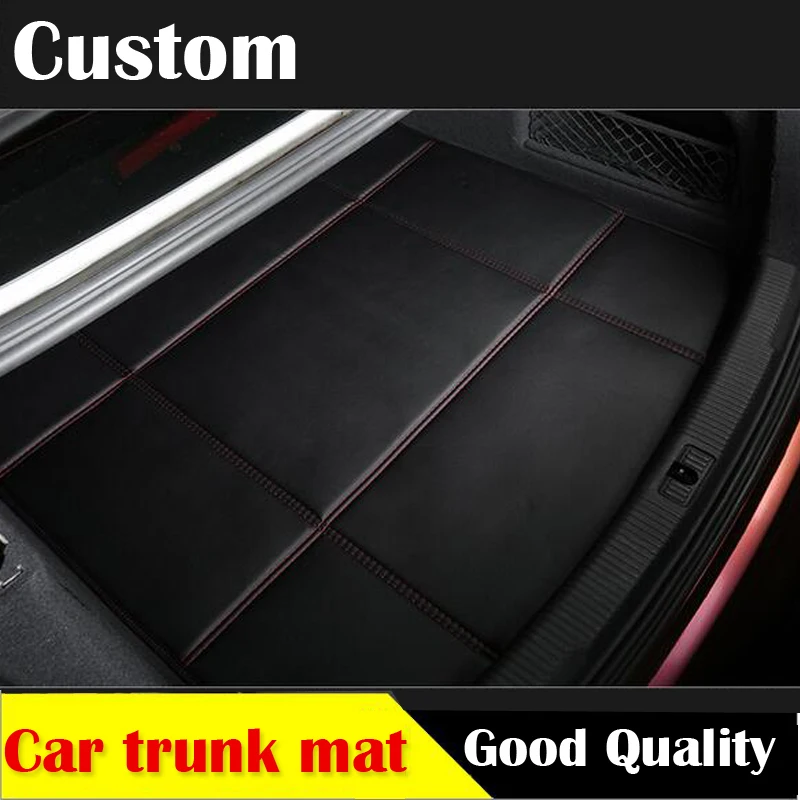 car trunk leather mat for Toyota Camry Corolla RAV4 Prius Prado Highlander zelas verso leather 3D carstyling carpet cargo liner