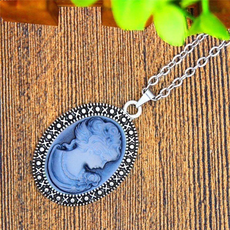 Oval Lady Queen Cameo Jewelry Set Antique Silver Plated Necklace Earrings Bracelet Fashion TS419|Ювелирные наборы| |