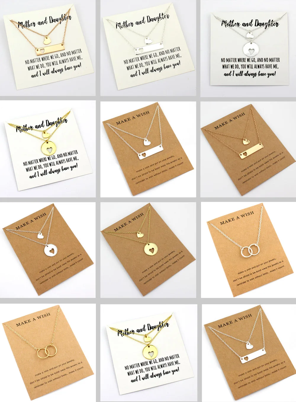 Ожерелье цепочка для матери и дочери с двумя спутанными крошечными