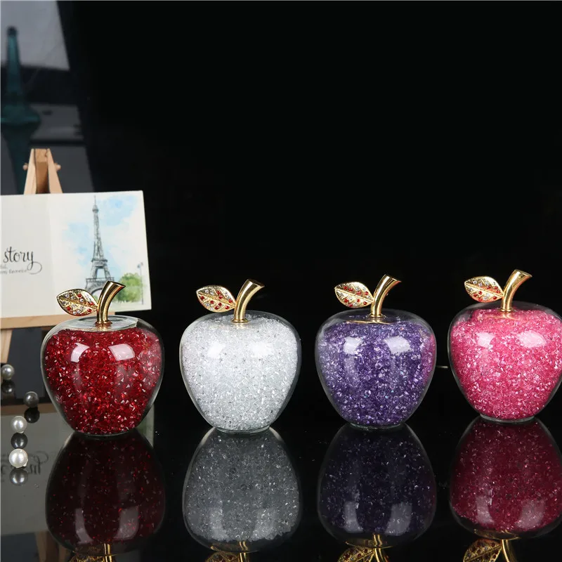 2 ''Rainstone Crystal Apple Paperweight Glass Pretty Gifts Crafts Art &amp Collection Christmas Home оформление свадебных