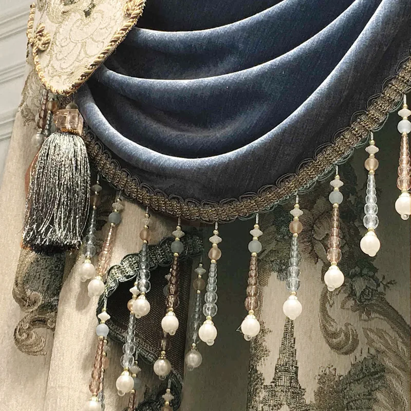 Европейские жаккардовые шенилловые занавески с вышивкой для гостиной спальни