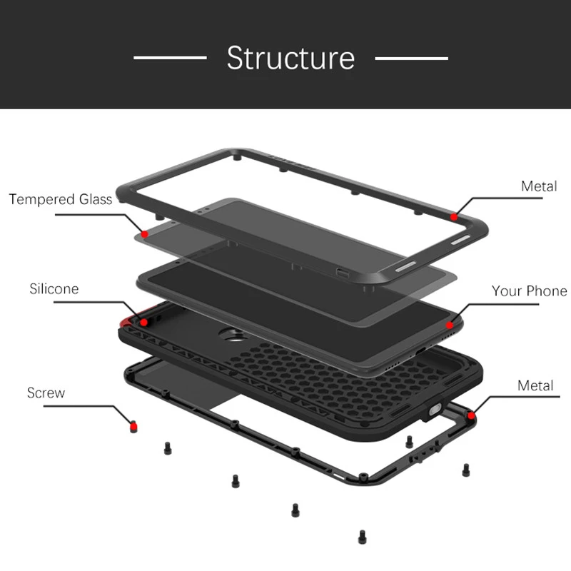 LOVEMEI Powerful Metal Waterproof Case For Xiaomi Mi Max 3 Aluminum Armor ShockProof Back Cover Full Body Protection Phone |