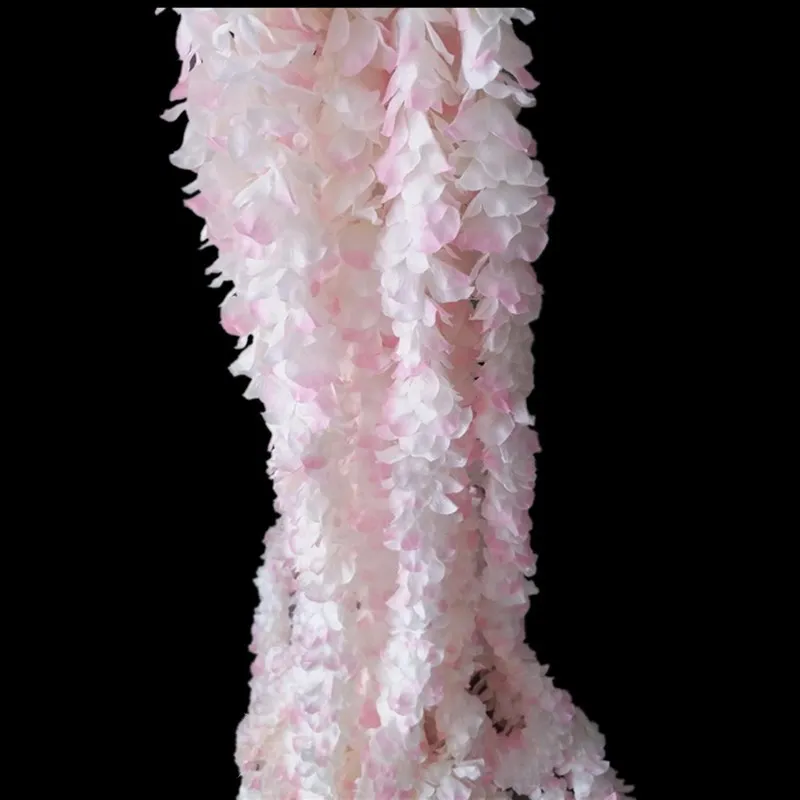 Milk Pink 1 м искусственный цветок глицинии лоза шелк для свадебной вечеринки поддельный лист цветок украшение семьи Свадебная вечеринка украшения - Цвет: Milk Pink