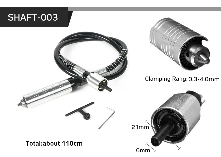 TUNGFULL гибкий вал наконечника для Dremel мини-сверла 6 мм сверлильный патрон гибкий вал для мини-шлифовального станка гравер роторные инструменты