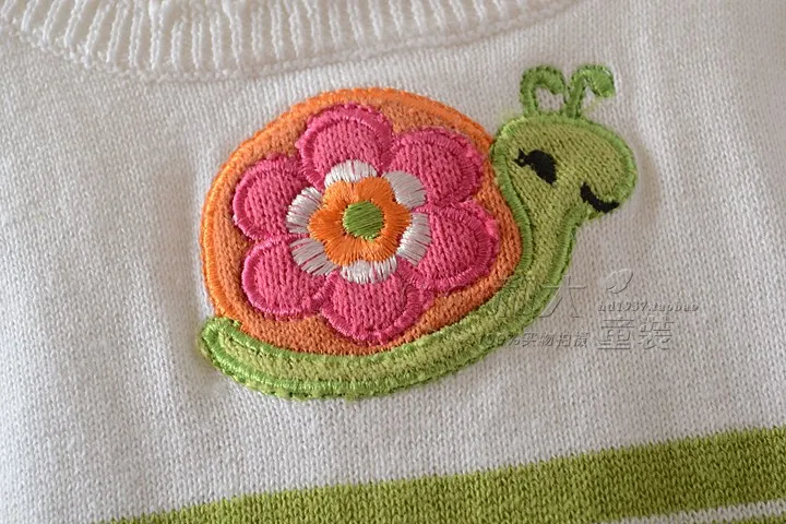 New Children Baby little Girls Pure cotton Snail Embroidery Sweater short sleeves small skirt wholesale | Мать и ребенок