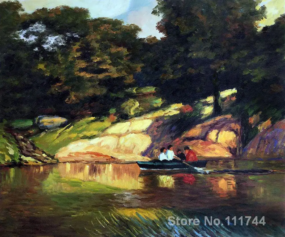 Картины для детей спальни гребля в Центральном парке от Edward Henry Potthast beach wall art