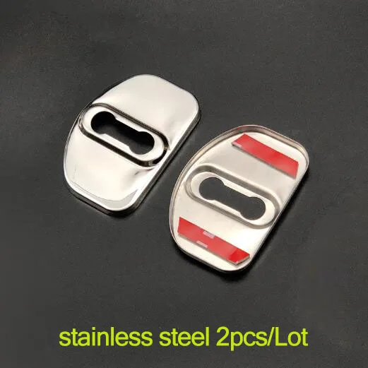 Stainless Steel 2pcs 4 шт./компл. Автомобильный Дверной замок с защитой от ржавчины Защитная крышка для Renault Captur Clio Megane Duster Latitude Лагуна талисман живописные Fluenec - Цвет: Stainless Steel 2pcs