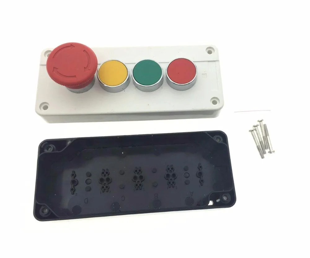 AC 240V 3A 40mm Red Mushroom Emergency Stop NC Latching Push Button Station Grey Panel | Обустройство дома