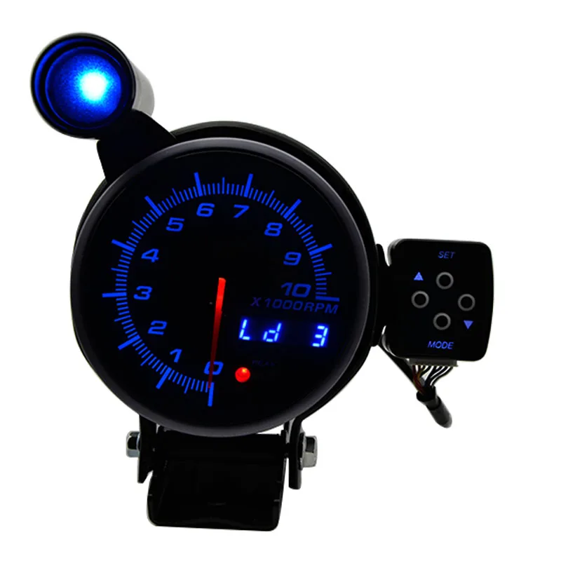 95 мм Тахометр RPM Gauge шаговый двигатель три светодиодных цвета дисплей с сдвигом светильник Black Face
