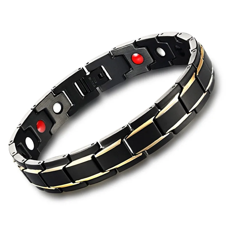 

Men Titanium Steel Bracelet Magnetic Bracelet & Bangle For Health Care Energy Power Antifatigue Best Birthday Gift