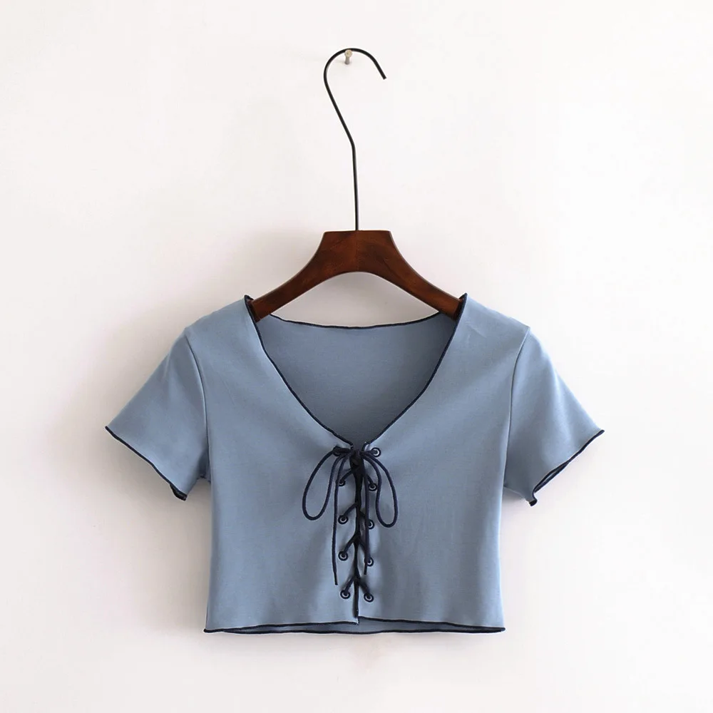 Винтажный кроп топ в стиле Харадзюку панк на шнуровке|crop tshirt|crop topcrop top tshirt |