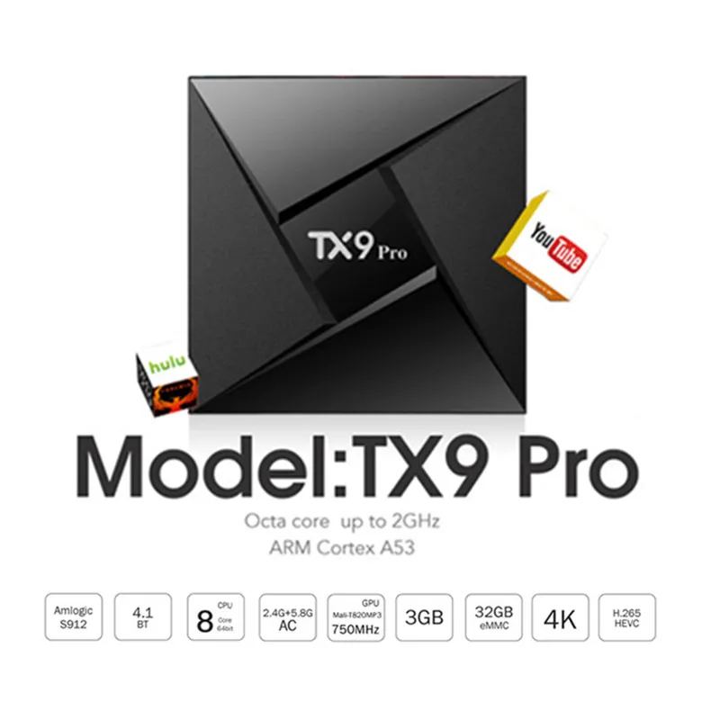 ТВ приставка Tanix TX9 Pro Android 7 1 Восьмиядерный процессор Amlogic S912 3 ГБ 32 Bluetooth 4 1000 м LAN K HDMI