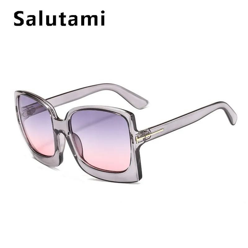 gray gray pink Негабаритная рамка с надписью Квадратные Солнцезащитные очки для женщин Vinge ретро солнцезащитные очки мужские роскошные брендовые черные большие тени INS Мода - Цвет линз: gray gray pink