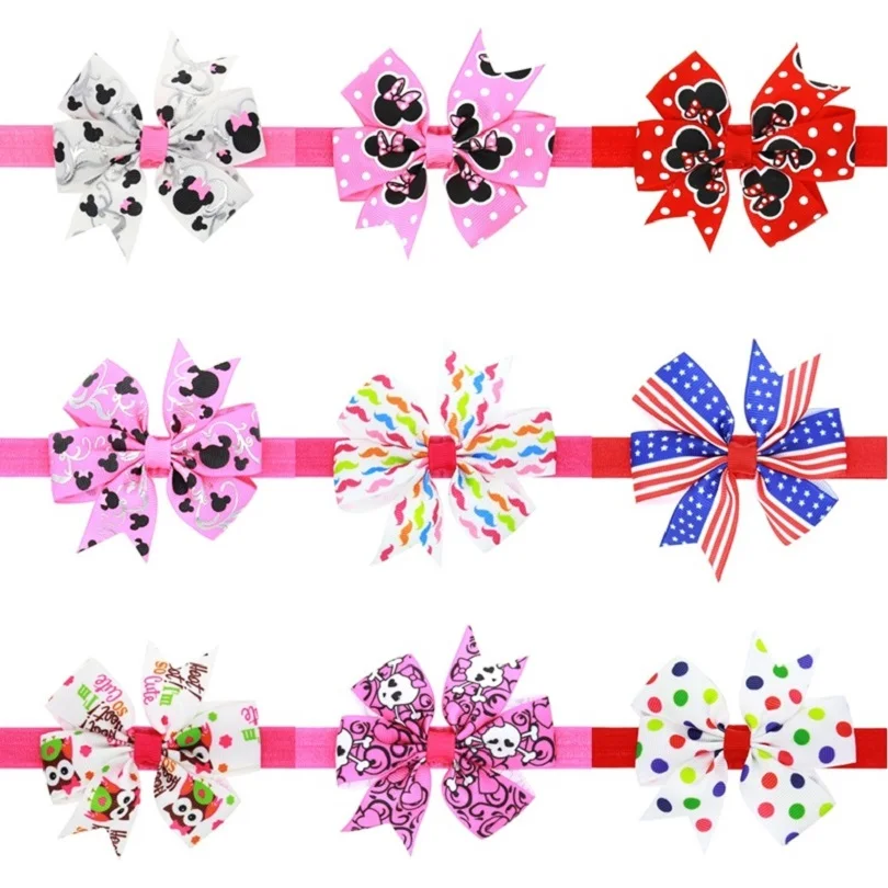 1 шт. детский обруч для волос с бантом цветочным узором|ribbon hair band|children hairhair band |