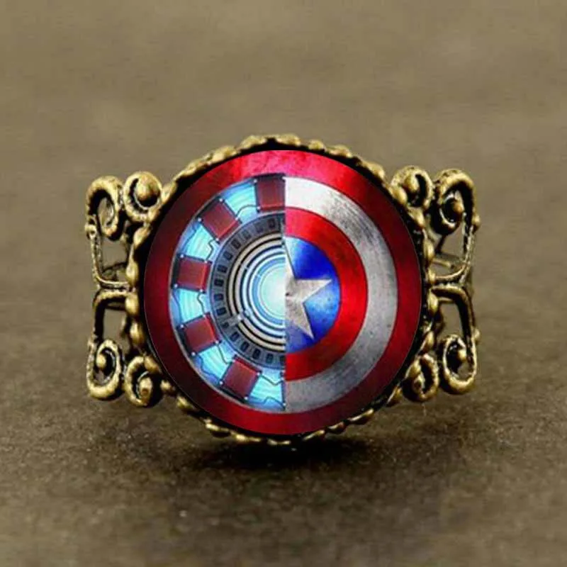  Железный человек Капитан Америка Ювелирное кольцо ювелирные изделия Новые