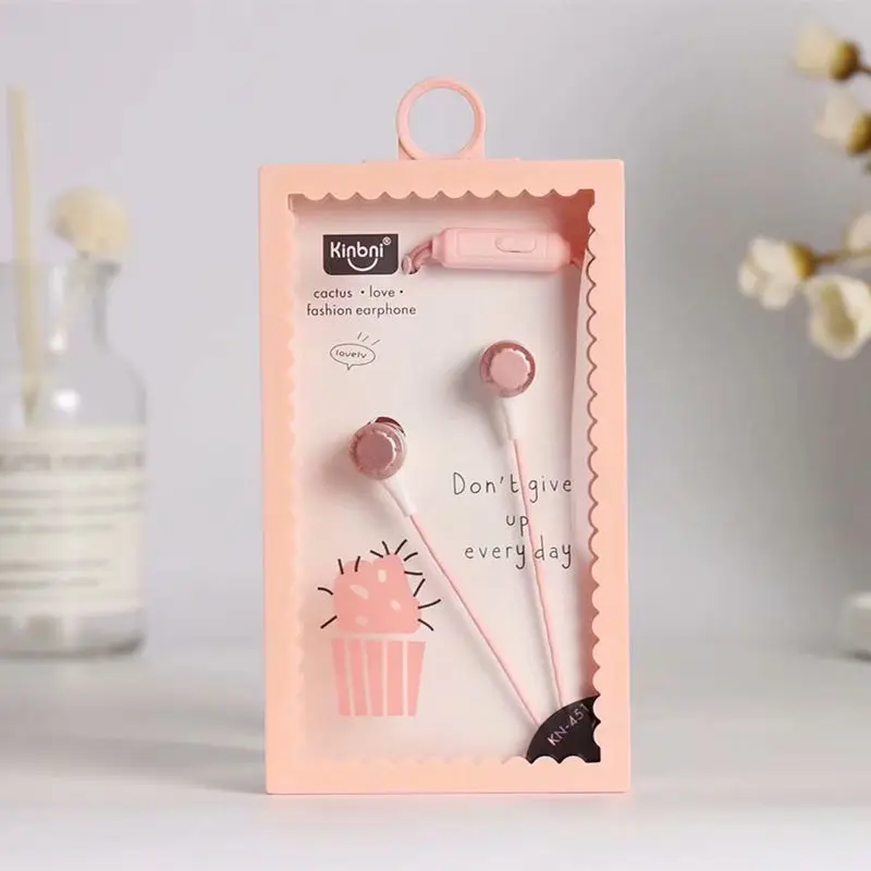 Симпатичные детские наушники С КАКТУСОМ для девочек розовая и синяя гарнитура 3 5
