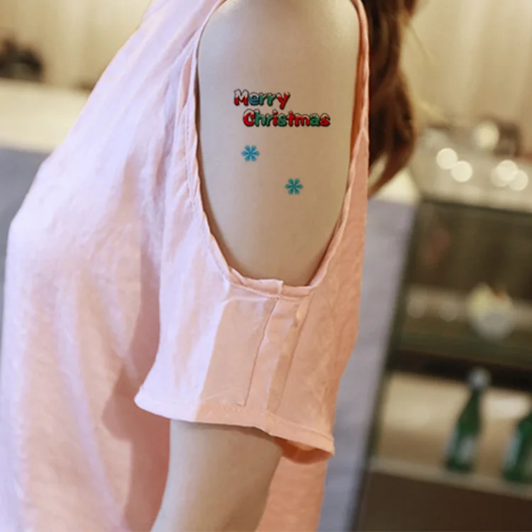 Tatuajes Temporales calcoman&iacute;as de Navidad para ni&ntilde;os, divertido juguete para regalo, Flash, dibujos animados, impermeable, Pap&aacute; Noel, tatuaje falso, arte artesanal-3