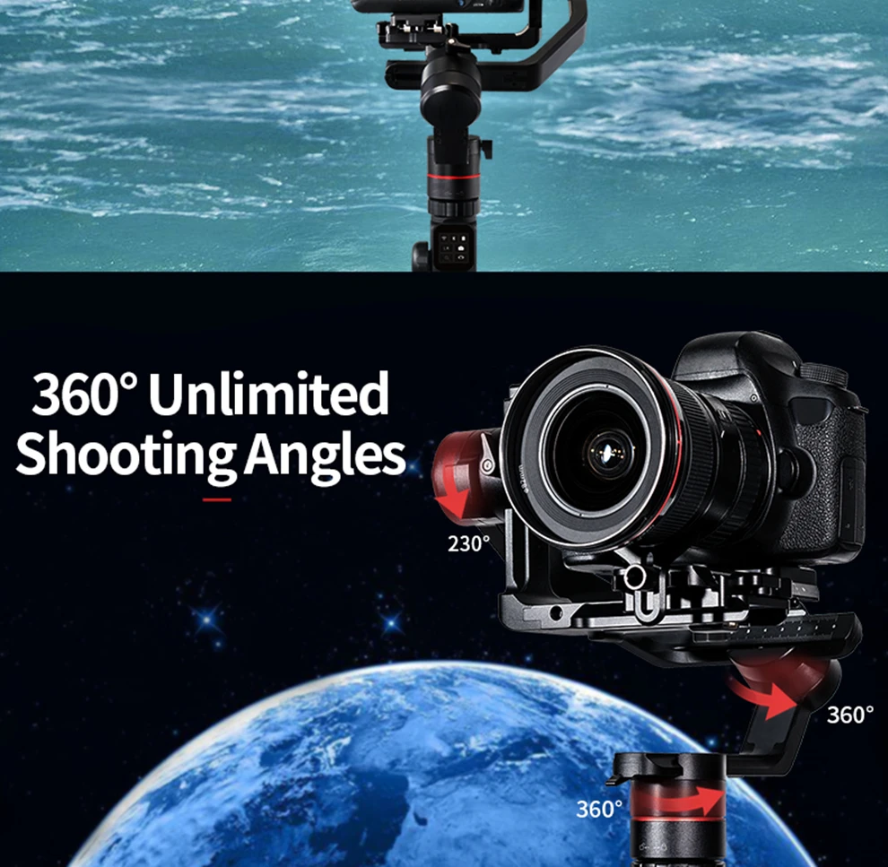 FeiyuTech AK2000 3-осевой Камера ручной шарнирный стабилизатор для камеры GoPro MaxLoad 2,8 кг для Nikon D850 sony A9 A7III A7S A7R Canon 5diii 5DSR