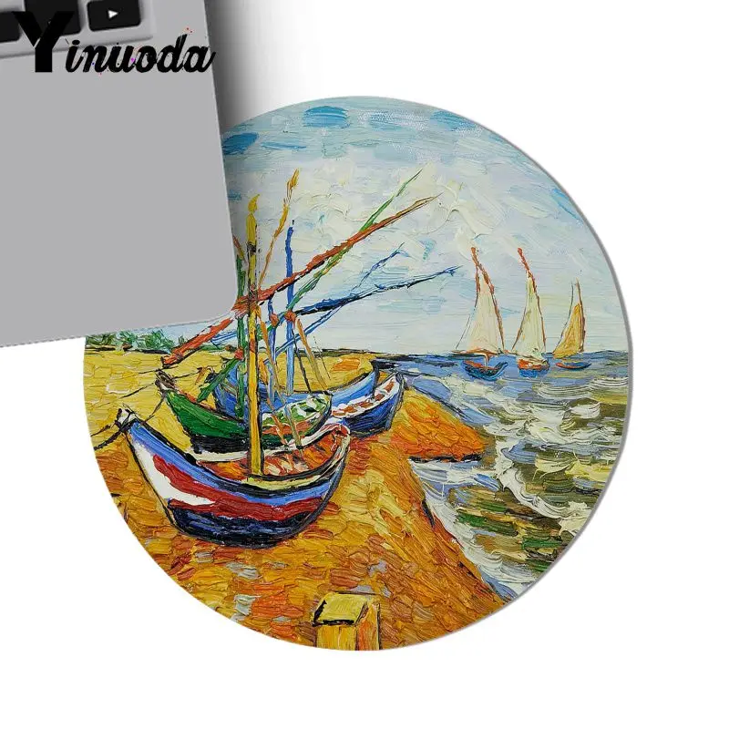 22x22cm Yinuoda высококачественный коврик для мыши с рисунком Винсента Ван Гога, прочный Настольный коврик для мыши с рисунком аниме, мягкие аксессуары, коврик для мыши для геймера - Цвет: 22x22cm