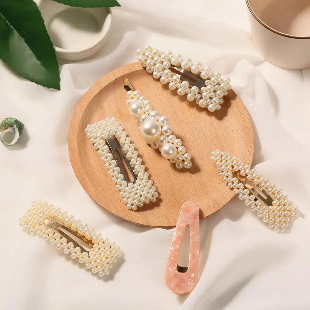 Корейский стиль новая мода имитирующий жемчуг заколки для волос женщин девушек