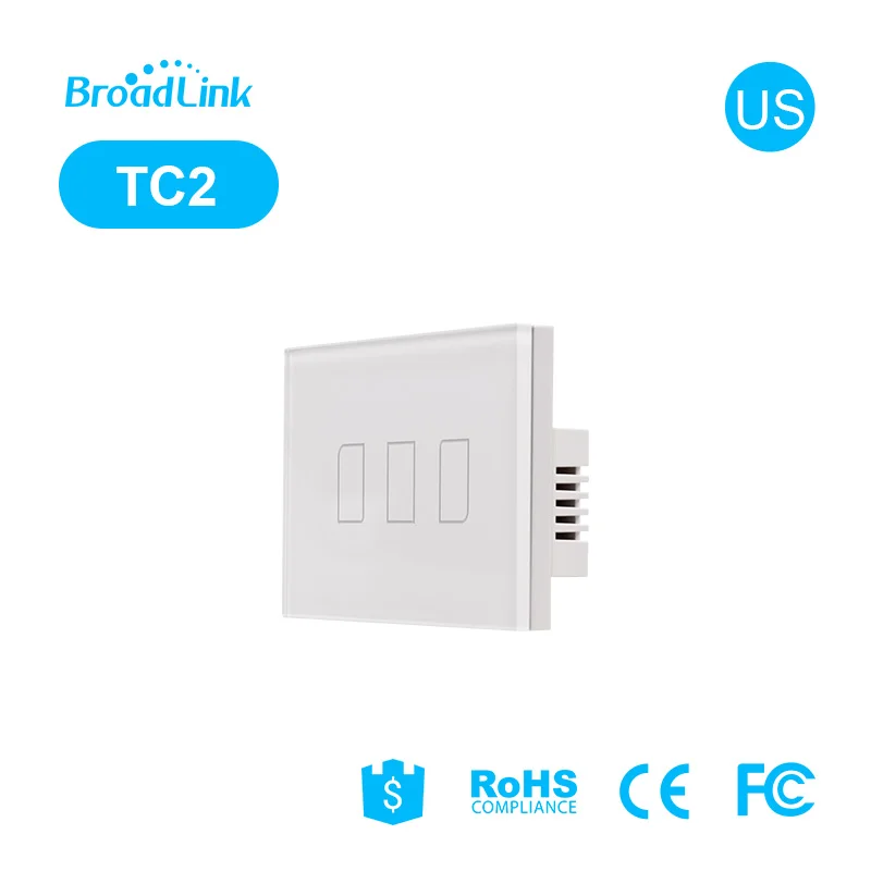 США/AU Стандартный Broadlink TC2 3 Gang Стекло Панель Беспроводной Remote Touch Управление выключатель света 110 В 220 В умный дом автоматизации