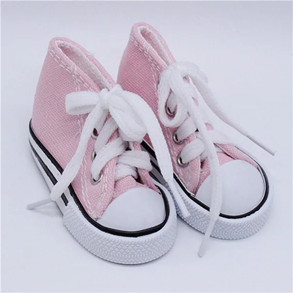 Pink Color 7,5 см парусиновая обувь для куклы крутая мода мини обувь для куклы для кукла, сделанная вручную аксессуары для детской куклы кроссовки - Цвет: Pink Color